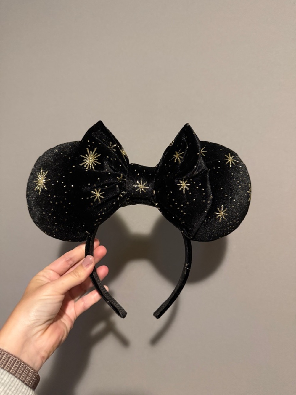 Black Velvet and Gold Star Minnie Ears